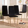 Baxton Studio Armand Modern Glam and Luxe Black Velvet Upholstered and Gold Finished Metal Dining Chair Set (4PC) 193-4PC-11773-ZORO
